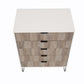 Manhattan Comfort DUMBO White And Grey Modern 5-Drawer Tall Dresser