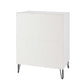 Manhattan Comfort DUMBO White And Grey Modern 5-Drawer Tall Dresser