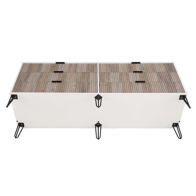 Manhattan Comfort DUMBO White And Grey Modern 6-Drawer Double Low Dresser