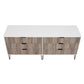 Manhattan Comfort DUMBO White And Grey Modern 6-Drawer Double Low Dresser