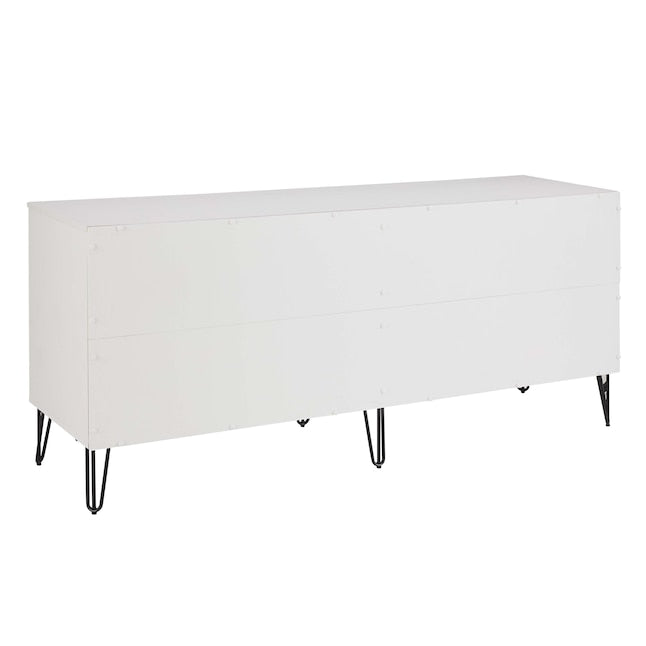 Manhattan Comfort DUMBO White And Grey Modern 6-Drawer Double Low Dresser
