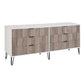 Manhattan Comfort DUMBO White And Grey Modern 6-Drawer Double Low Dresser