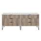 Manhattan Comfort DUMBO White And Grey Modern 6-Drawer Double Low Dresser