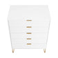 Manhattan Comfort DUMBO White Modern 5-Drawer Tall Dresser