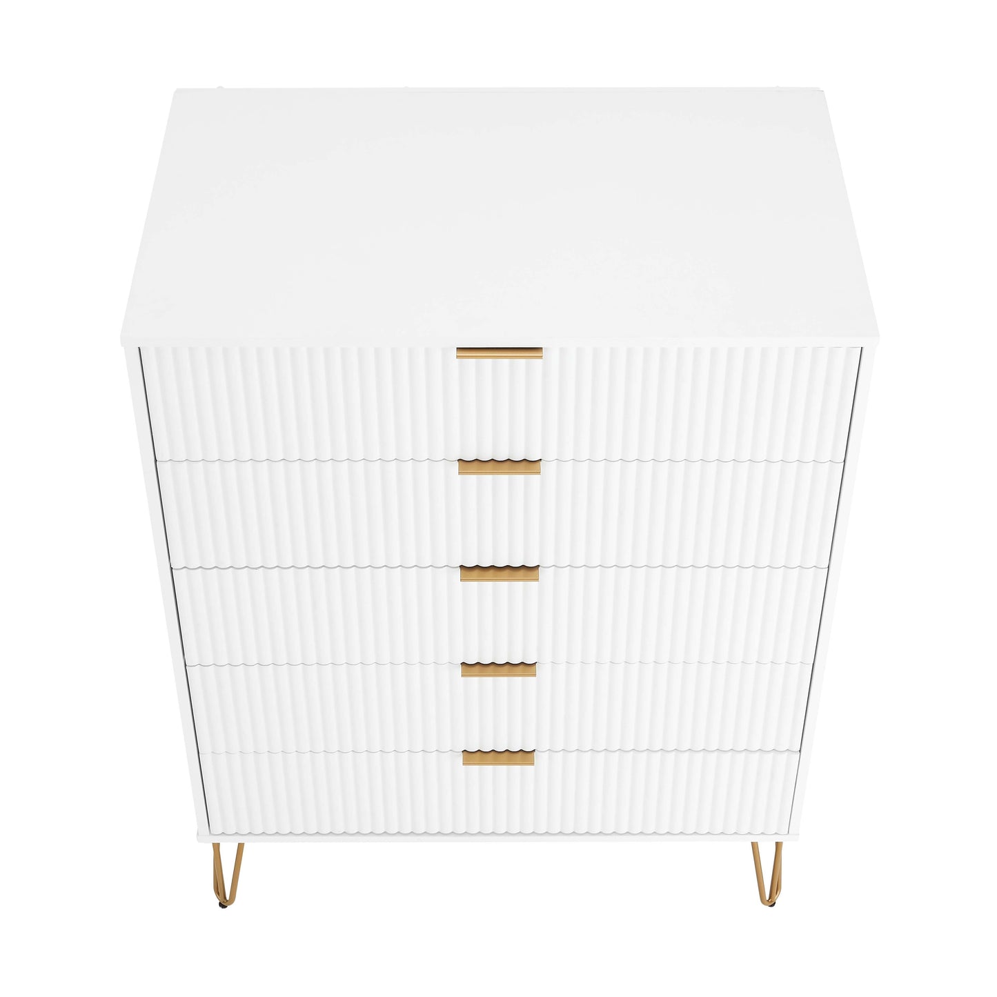 Manhattan Comfort DUMBO White Modern 5-Drawer Tall Dresser