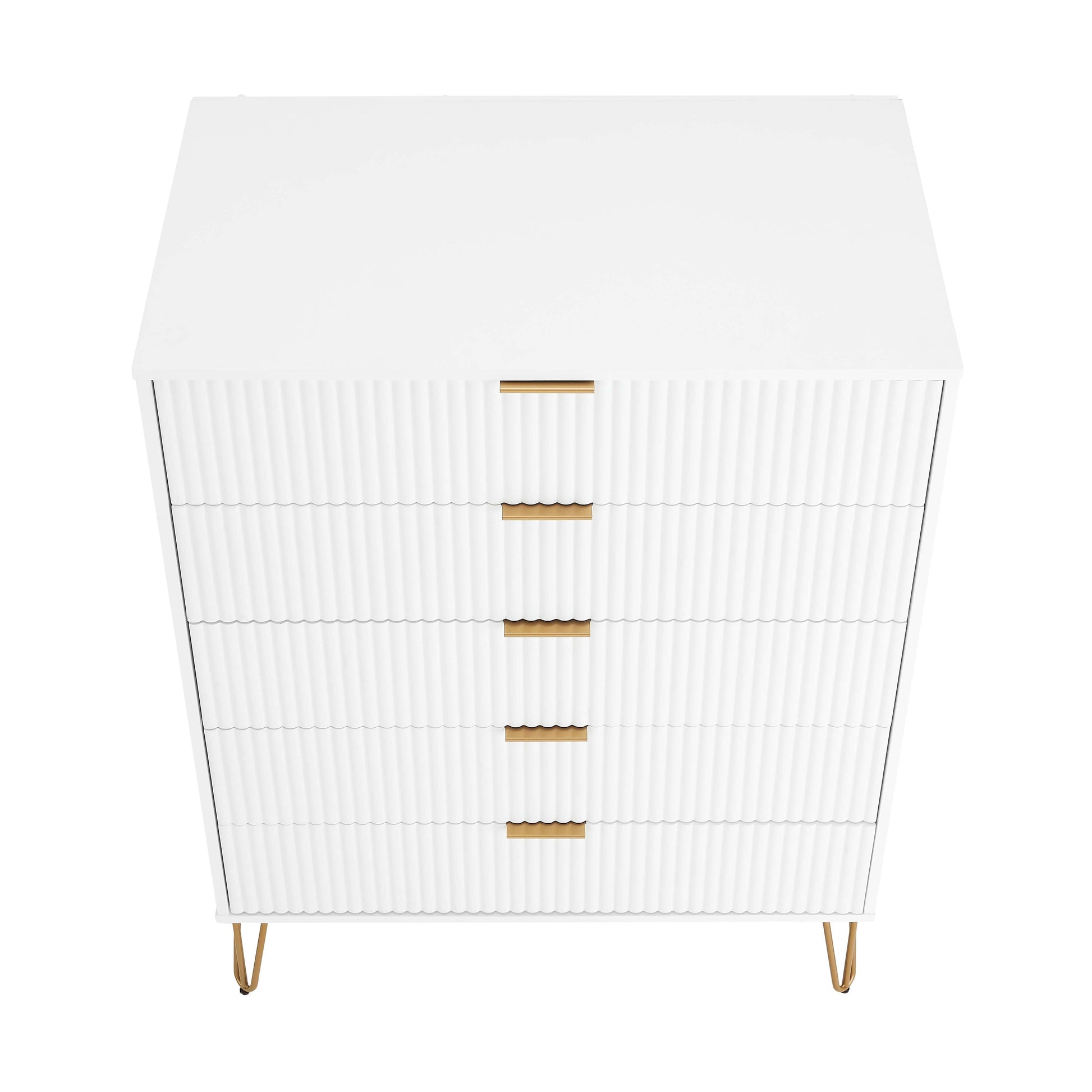 Manhattan Comfort DUMBO White Modern 5-Drawer Tall Dresser