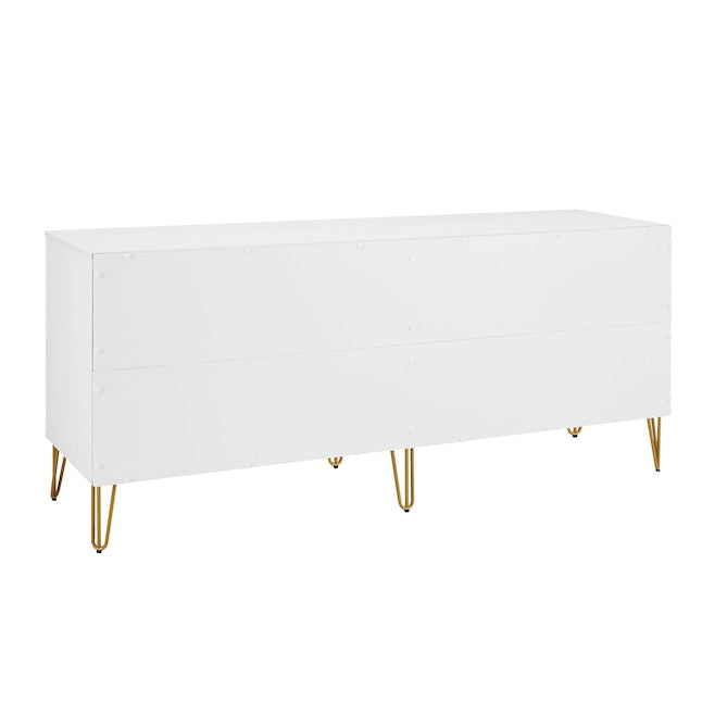 Manhattan Comfort DUMBO White Modern 6-Drawer Double Low Dresser