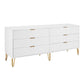 Manhattan Comfort DUMBO White Modern 6-Drawer Double Low Dresser