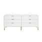 Manhattan Comfort DUMBO White Modern 6-Drawer Double Low Dresser