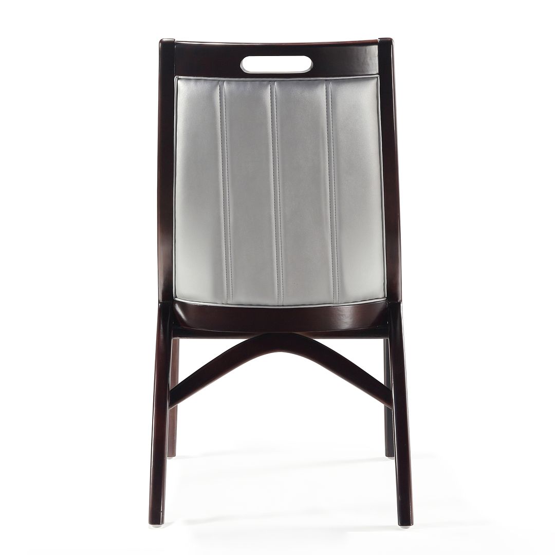 Manhattan Comfort Danube Silver Leatherette Dining Chairs In A Set Of 2