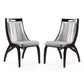 Manhattan Comfort Danube Silver Leatherette Dining Chairs In A Set Of 2