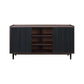 Manhattan Comfort Duane 59" Modern Ribbed Sideboard With Adjustable Shelves In Dark Brown & Black
