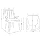 Manhattan Comfort Eda 2-Piece Gray Velvet & Leatherette Dining Chair