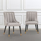 Manhattan Comfort Eda 2-Piece Gray Velvet & Leatherette Dining Chair
