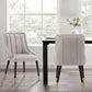 Manhattan Comfort Eda 2-Piece Gray Velvet & Leatherette Dining Chair