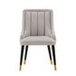 Manhattan Comfort Eda 2-Piece Gray Velvet & Leatherette Dining Chair