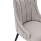 Manhattan Comfort Eda 2-Piece Gray Velvet & Leatherette Dining Chair