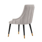 Manhattan Comfort Eda 2-Piece Gray Velvet & Leatherette Dining Chair