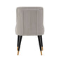 Manhattan Comfort Eda 2-Piece Gray Velvet & Leatherette Dining Chair