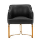 Manhattan Comfort Edra 2-Piece Leatherette Dining Armchair In Black