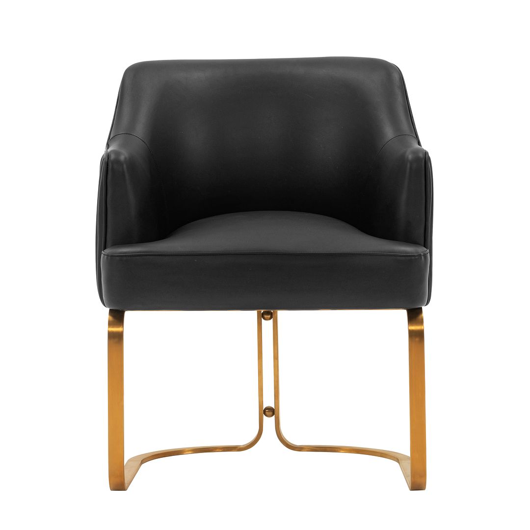 Manhattan Comfort Edra 2-Piece Leatherette Dining Armchair In Black