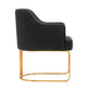 Manhattan Comfort Edra 2-Piece Leatherette Dining Armchair In Black