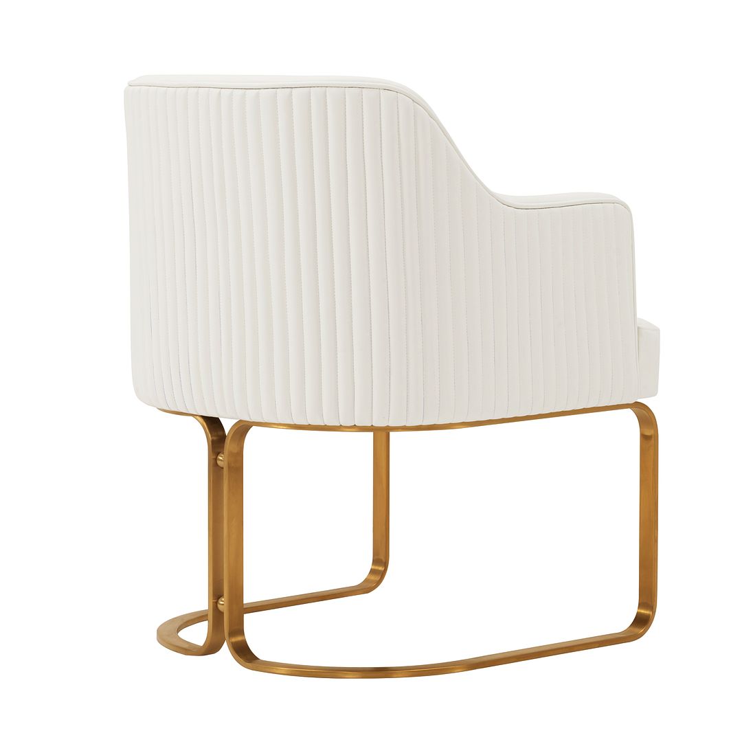 Manhattan Comfort Edra 2-Piece Leatherette Dining Armchair In Cream