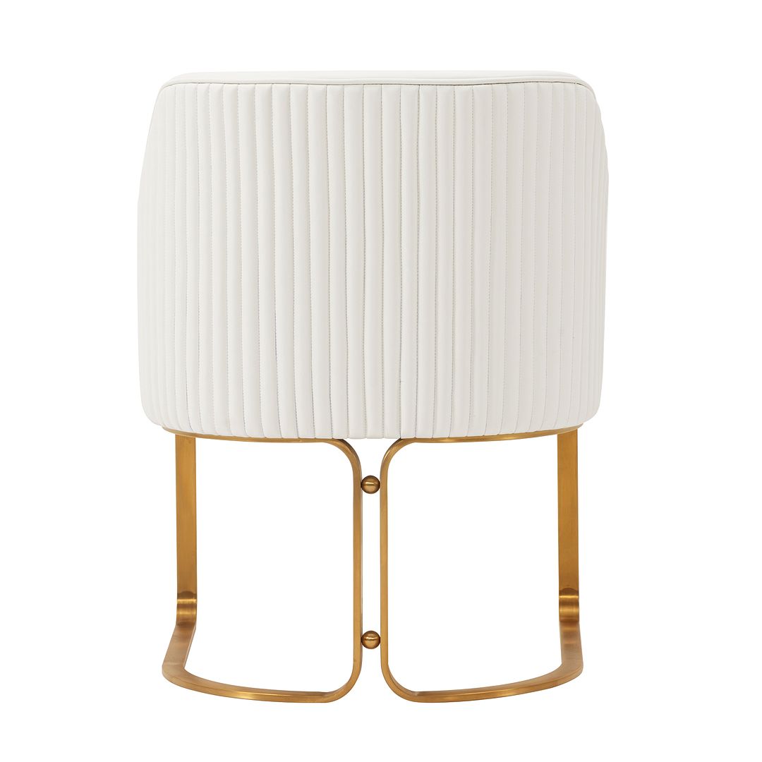 Manhattan Comfort Edra 2-Piece Leatherette Dining Armchair In Cream