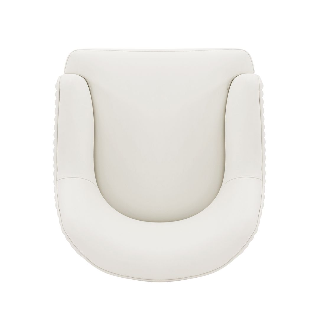 Manhattan Comfort Edra 2-Piece Leatherette Dining Armchair In Cream