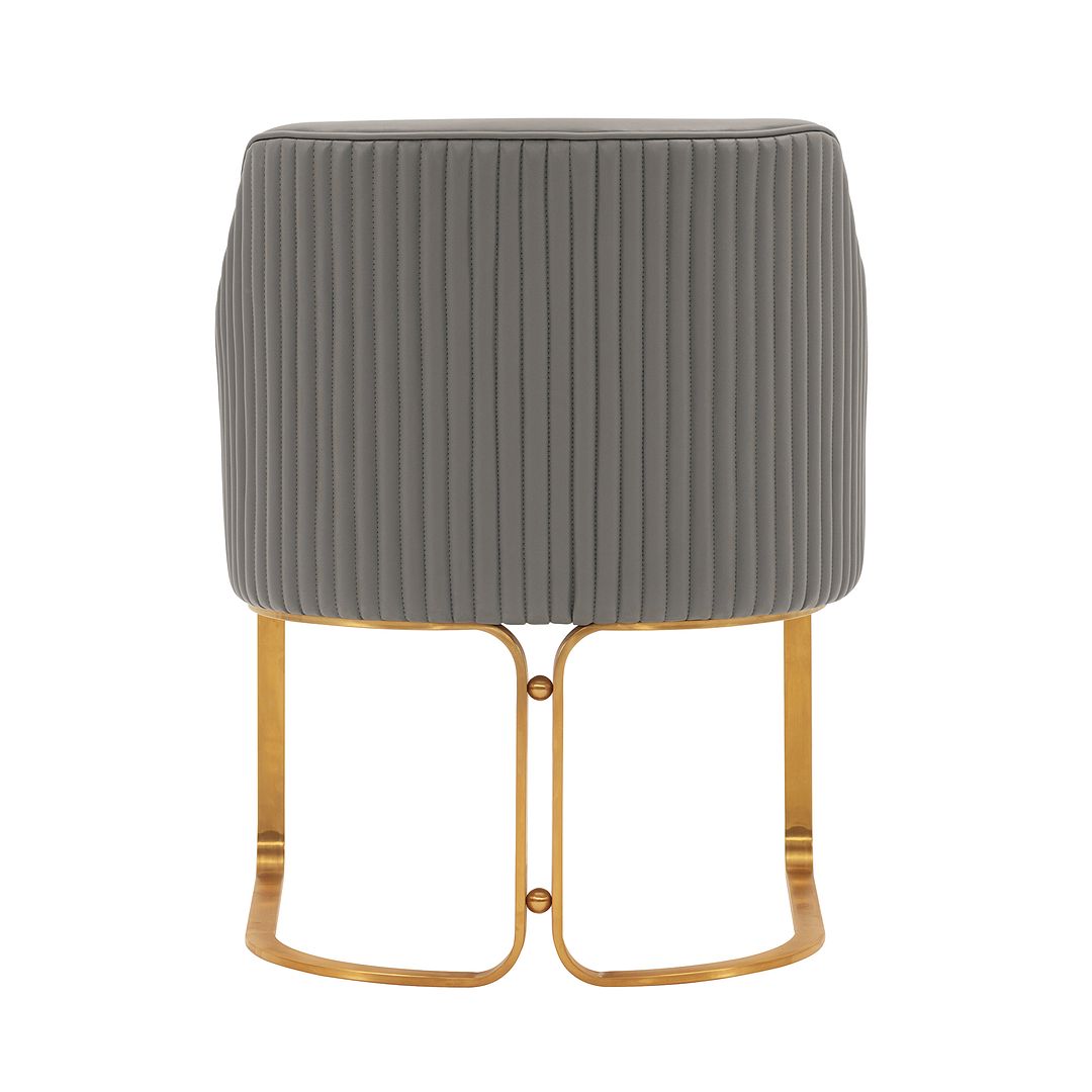 Manhattan Comfort Edra 2-Piece Leatherette Dining Armchair In Taupe