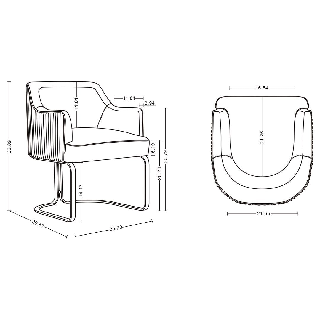 Manhattan Comfort Edra 2-Piece Leatherette Dining Armchair In Taupe