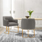 Manhattan Comfort Edra 2-Piece Leatherette Dining Armchair In Taupe
