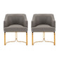 Manhattan Comfort Edra 2-Piece Leatherette Dining Armchair In Taupe