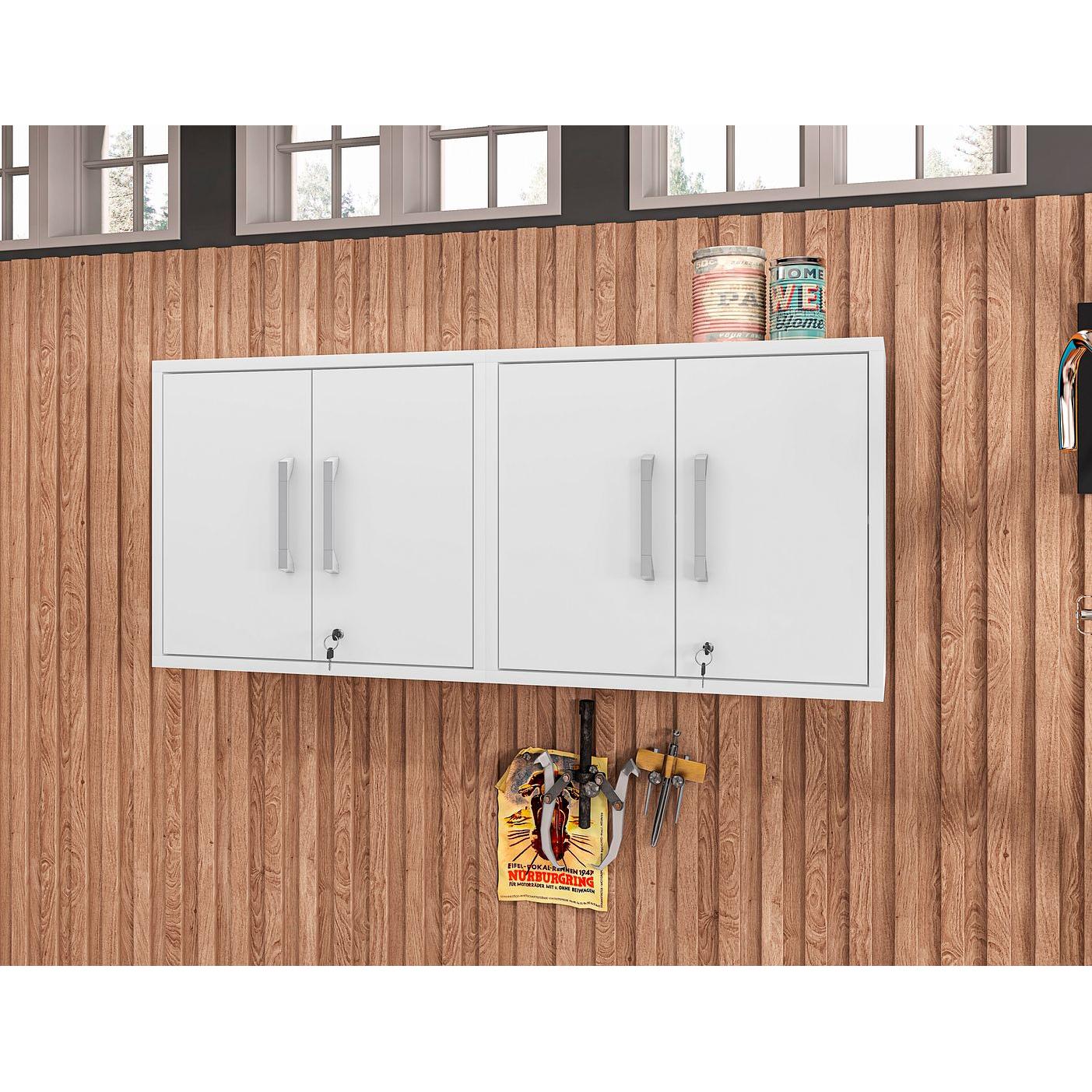 Manhattan Comfort Eiffel 2-Piece Floating Storage Cabinet In Gloss White