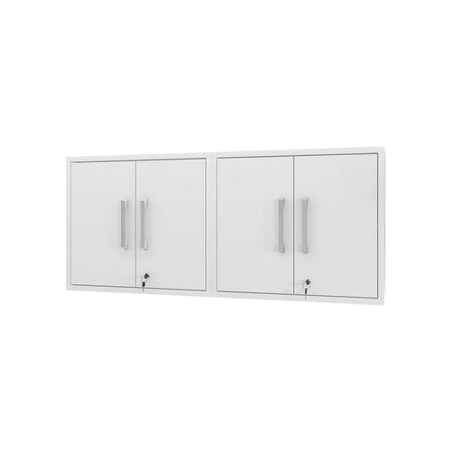 Manhattan Comfort Eiffel 2-Piece Floating Storage Cabinet In Gloss White