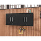 Manhattan Comfort Eiffel 2-Piece Floating Storage Cabinet In Matte Black