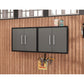 Manhattan Comfort Eiffel 2-Piece Floating Storage Cabinet In Matte Black & Gray