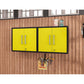 Manhattan Comfort Eiffel 2-Piece Floating Storage Cabinet In Matte Black & Yellow