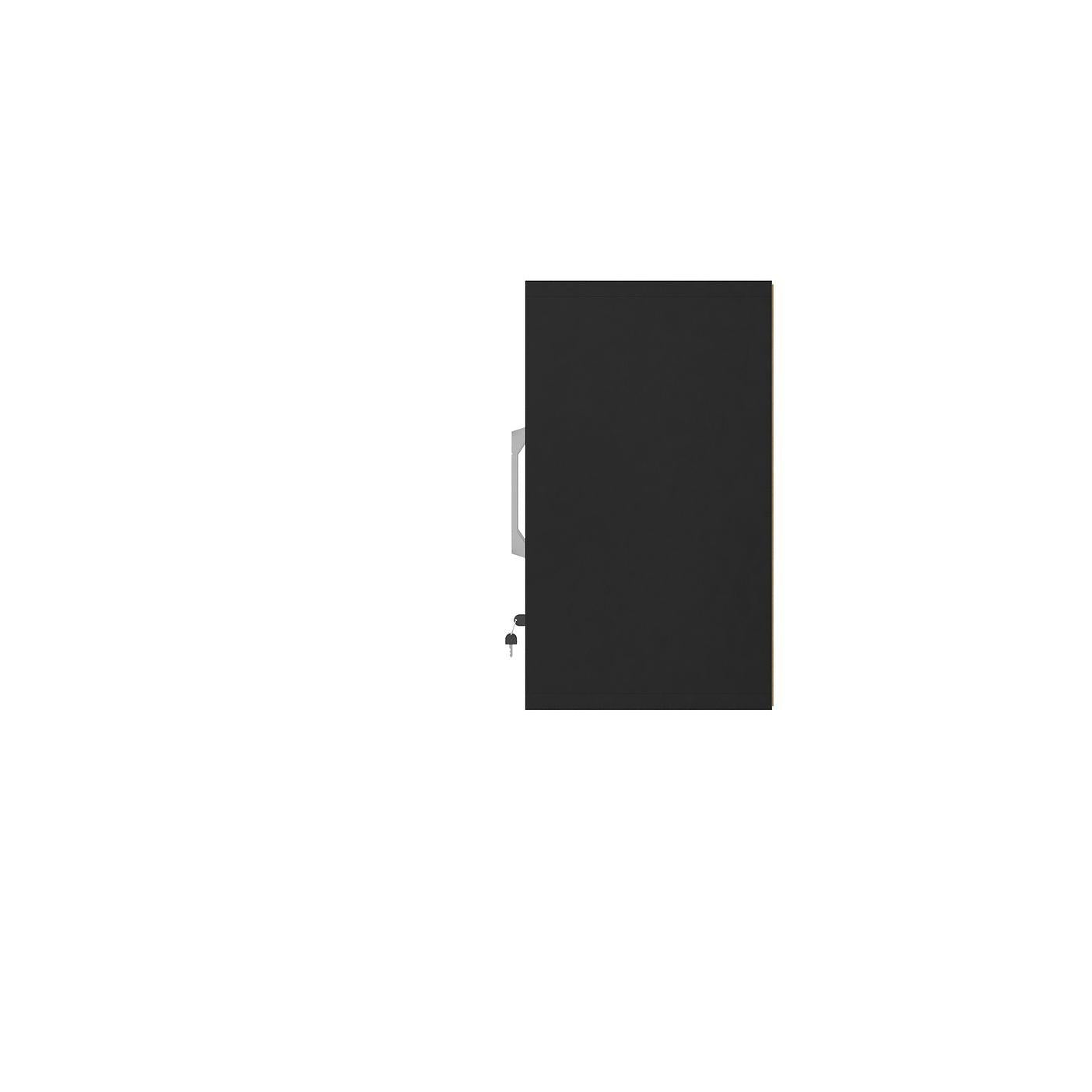 Manhattan Comfort Eiffel 2-Piece Floating Storage Cabinet In Matte Black & Yellow