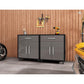 Manhattan Comfort Eiffel 2-Piece Mobile Storage Cabinet In Matte Black & Gray