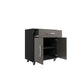 Manhattan Comfort Eiffel 2-Piece Mobile Storage Cabinet In Matte Black & Gray