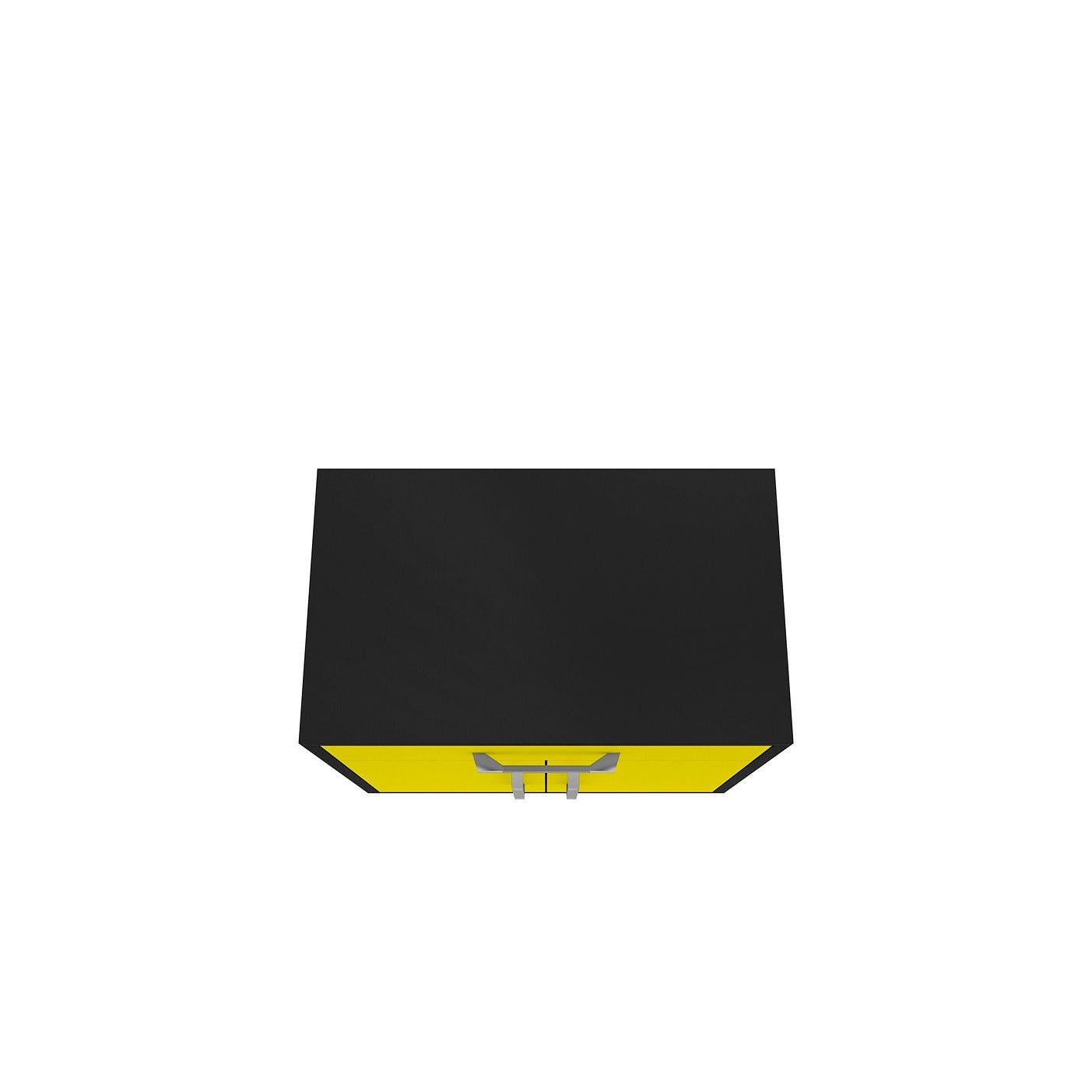 Manhattan Comfort Eiffel 2-Piece Mobile Storage Cabinet In Matte Black & Yellow