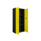 Manhattan Comfort Eiffel 2-Piece Storage Cabinet In Matte Black & Yellow