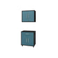 Manhattan Comfort Eiffel 2-Piece Storage Set In Matte Black & Aqua Blue