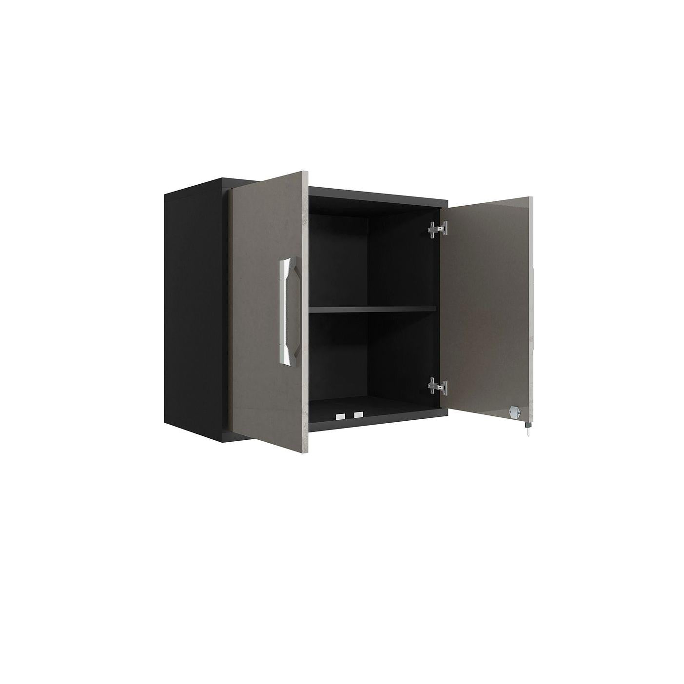 Manhattan Comfort Eiffel 28" Floating Storage Cabinet In Gloss Gray