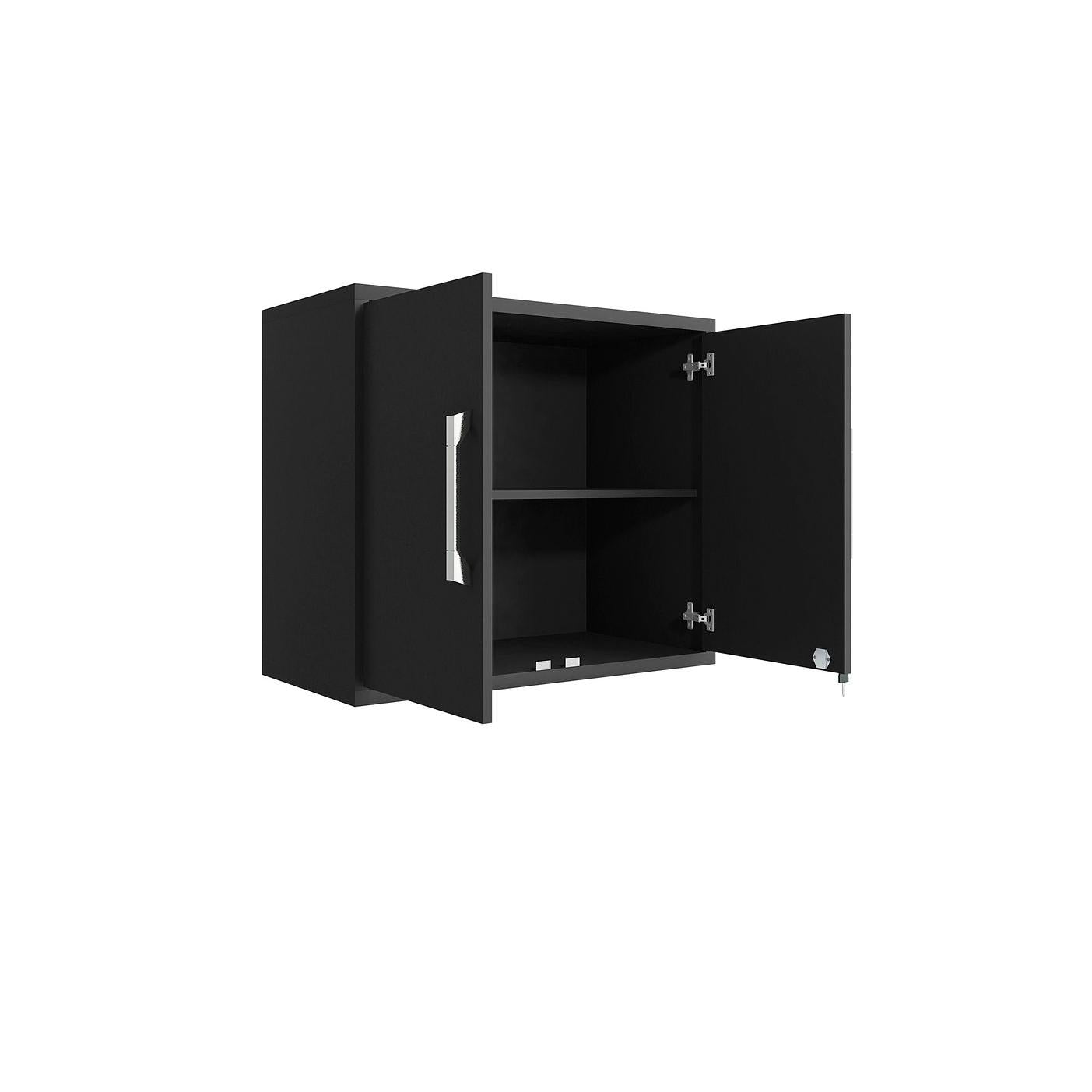 Manhattan Comfort Eiffel 28" Floating Storage Cabinet In Matte Black