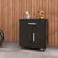 Manhattan Comfort Eiffel 28" Mobile Storage Cabinet With 1 Drawer In Matte Black