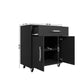 Manhattan Comfort Eiffel 28" Mobile Storage Cabinet With 1 Drawer In Matte Black