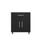 Manhattan Comfort Eiffel 28" Mobile Storage Cabinet With 1 Drawer In Matte Black