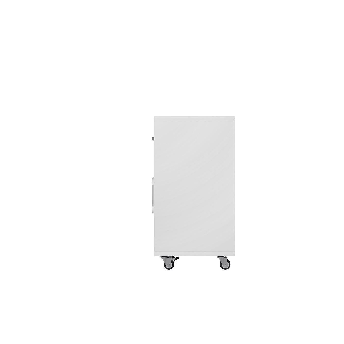 Manhattan Comfort Eiffel 28" Mobile Storage Cabinet With 1 Drawer In White Gloss